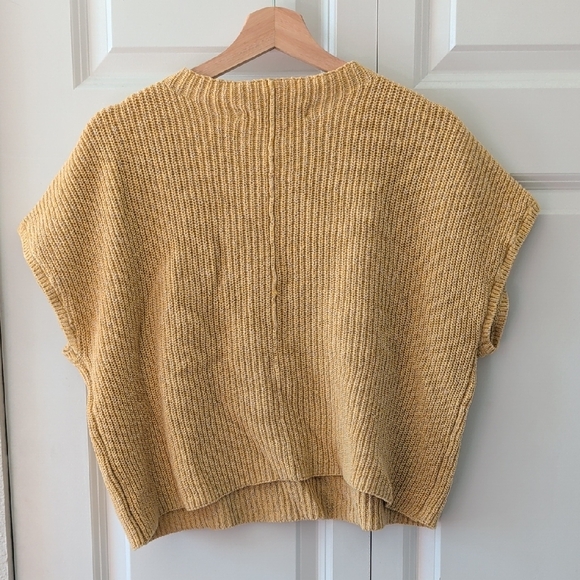 FP Beach Yellow Knit Sweater Short Sleeves - Picture 2 of 7